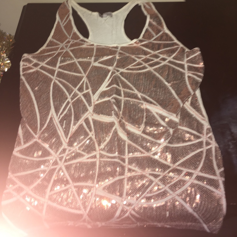 charlotte russe gold/white blouse
